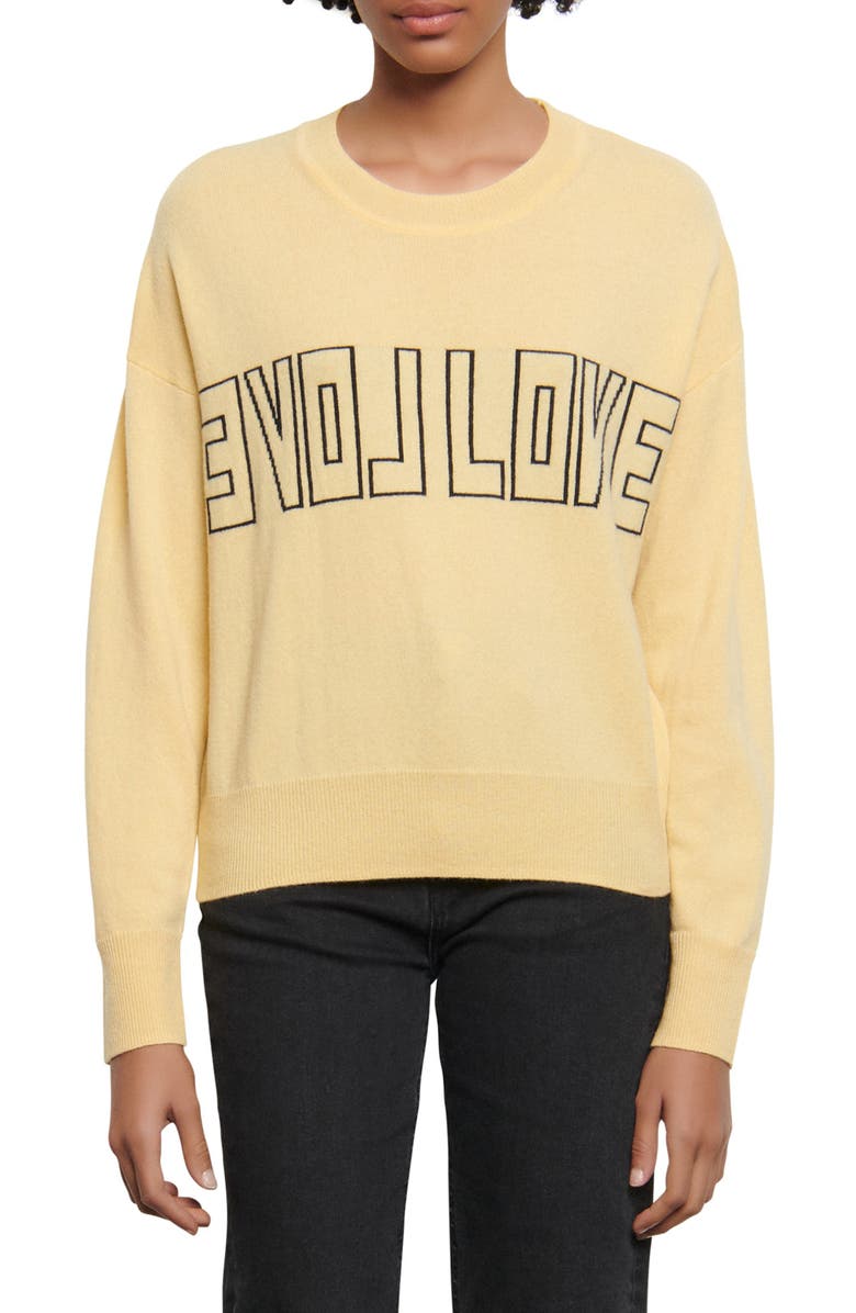 SANDRO Yelli Wool & Cashmere Sweater, Main, color, 