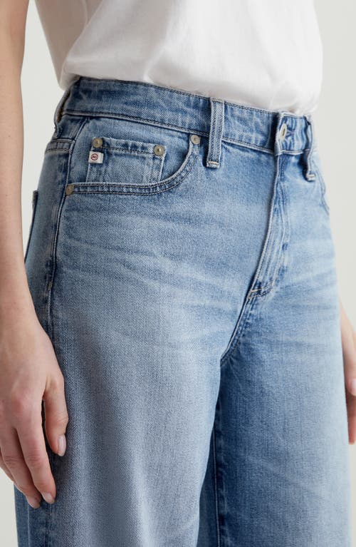 Ag Saige Raw Hem Ankle Wide Leg Jeans In Blue