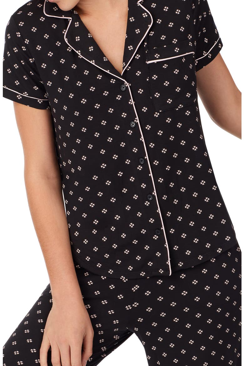 spade print crop pajamas, Alternate, color, BLACK PRINT