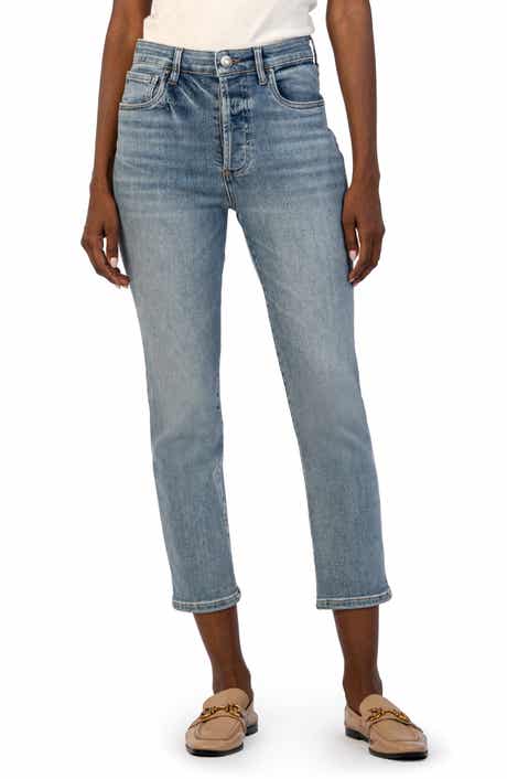 KUT from the Kloth Elizabeth High Waist Crop Straight Leg Jeans