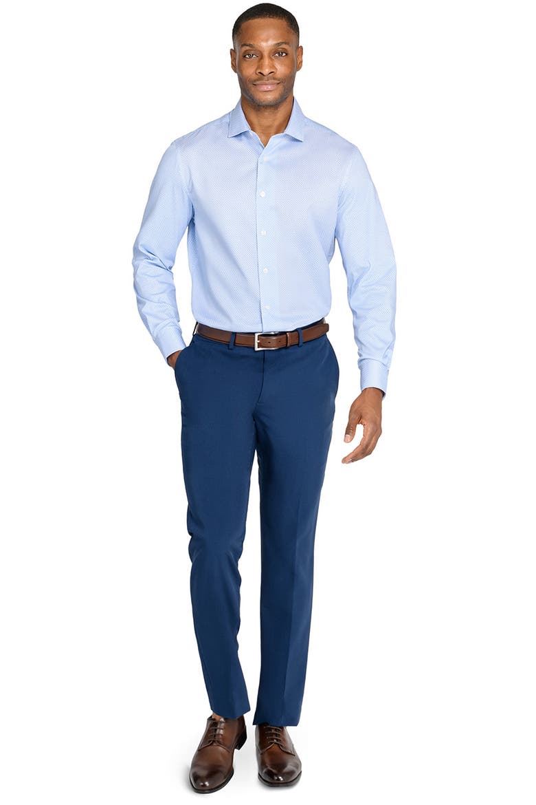 Slim Fit Crisscross Reworked Dress Shirt, Alternate, color, LIGHT BLUE