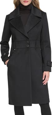 Kenneth Cole New York Notch Lapel Felted Coat