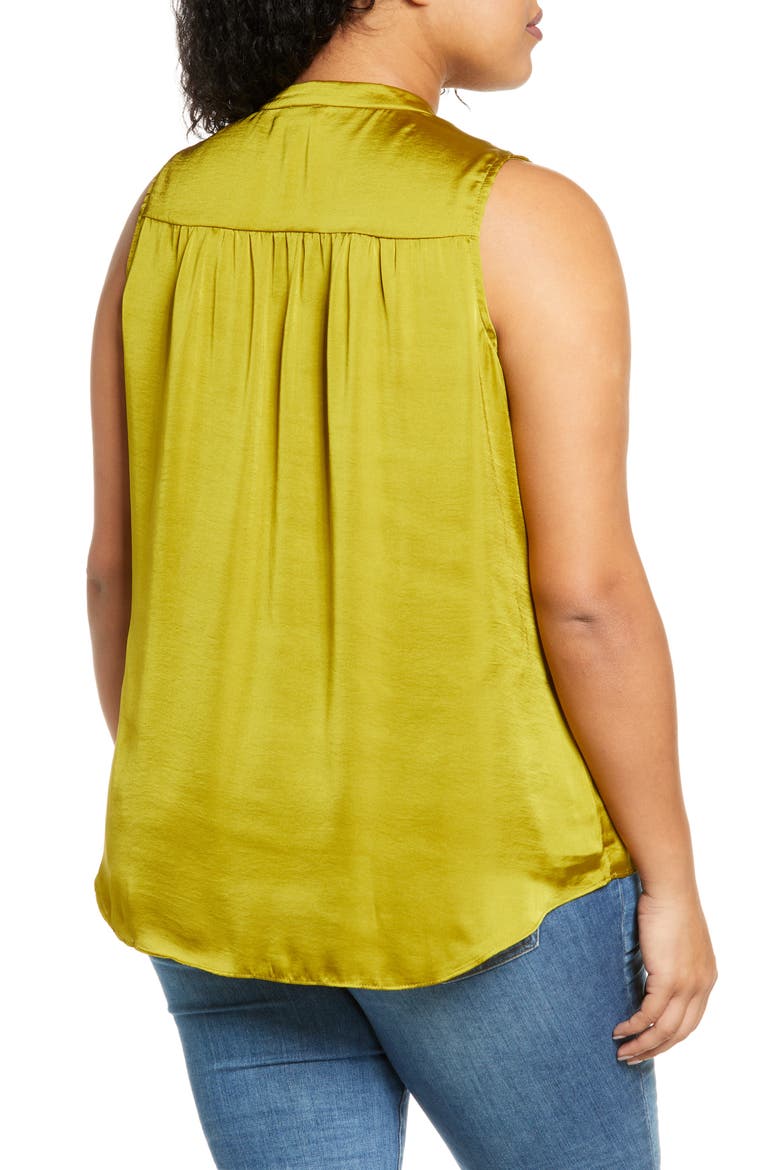 V-Neck Rumple Blouse, Alternate, color, AVOCADO