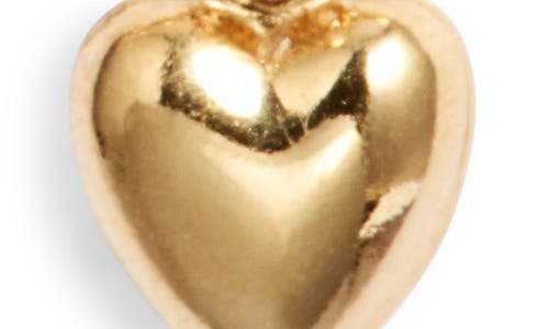 Nashelle Puffy Heart Drop Huggie Hoop Earrings In Gold Fill