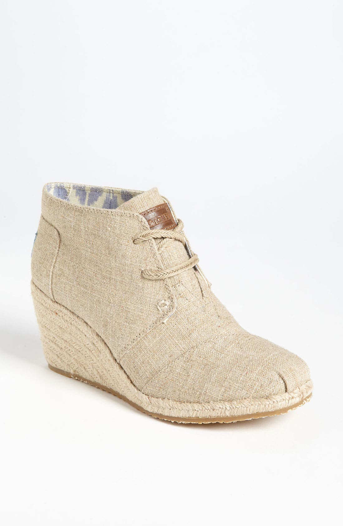TOMS 'Desert' Burlap Wedge Bootie, Main, color, 