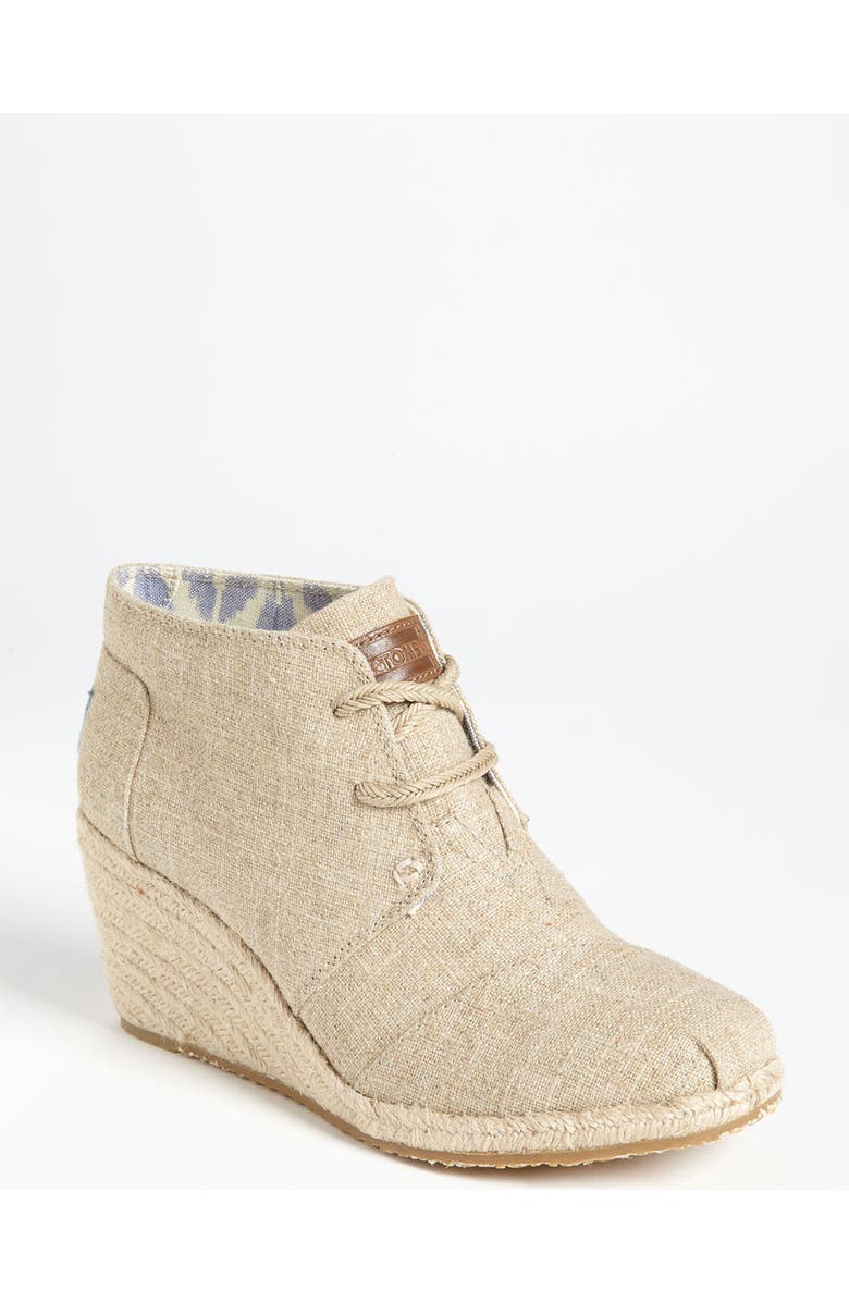 TOMS 'Desert' Burlap Wedge Bootie, Main, color,