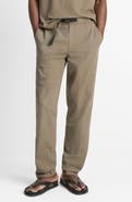 Vince Flat Front Cotton Ripstop Belted Pants