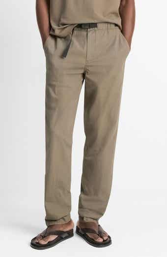 Vince Flat Front Cotton Ripstop Belted Pants