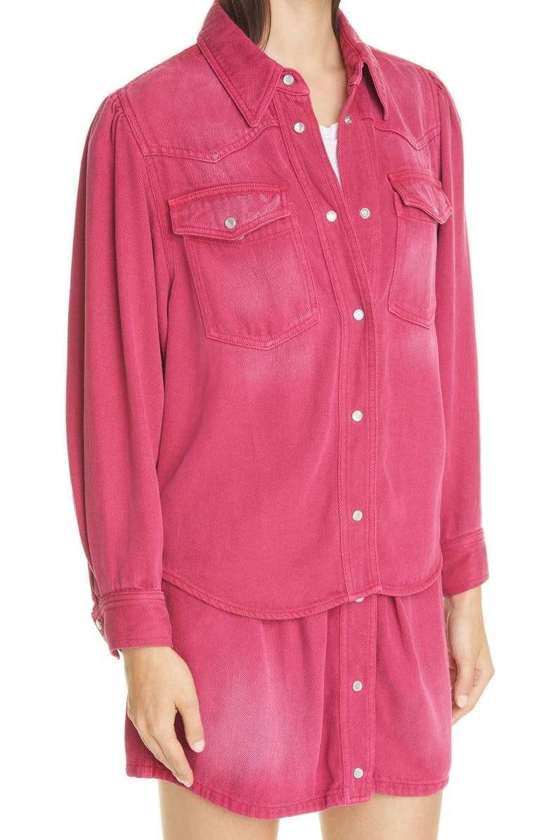 Isabel Marant Étoile Tahisli Denim Shirt, Alternate, color,