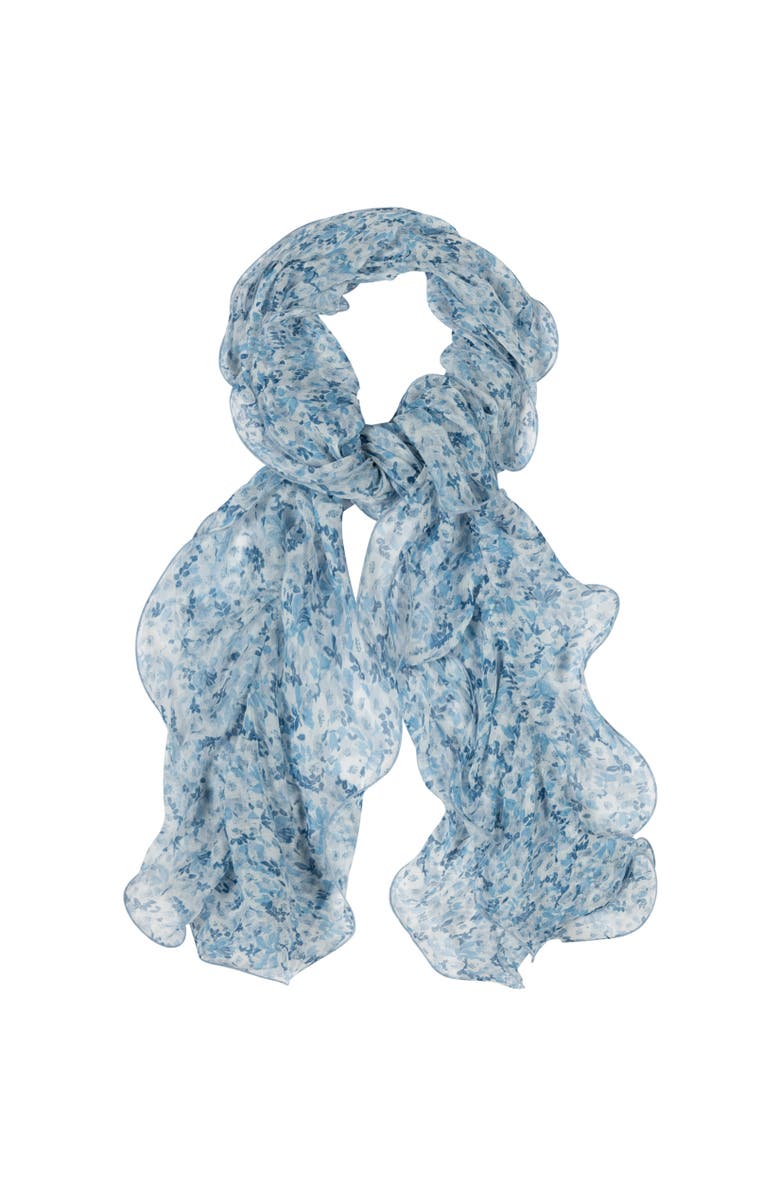 Lauren Ralph Lauren Floral Double Ruffle, Main, color, Blue Note