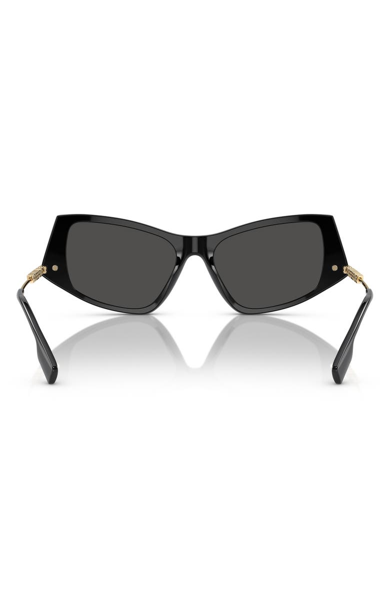 Burberry 52mm Irregular Sunglasses, Alternate, color, Black