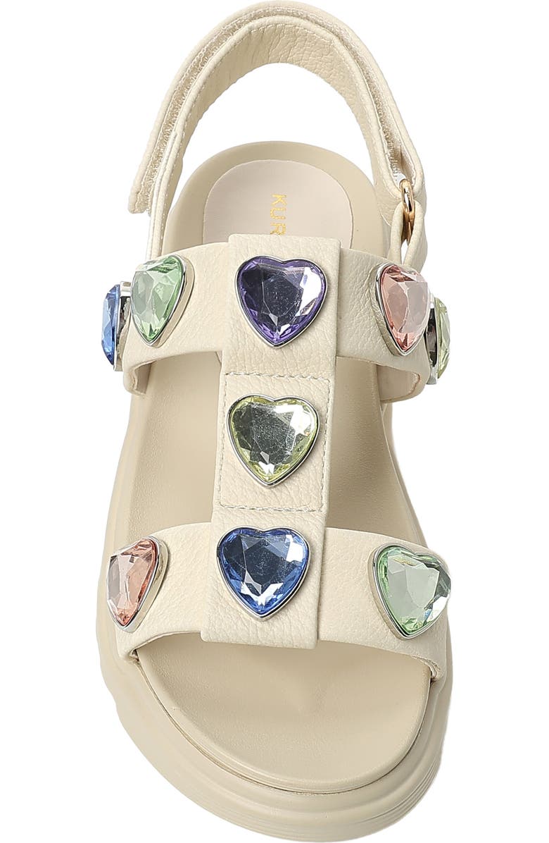 Kurt Geiger London Kids' Mini Orson Heart Slingback Sandal, Alternate, color, Bone