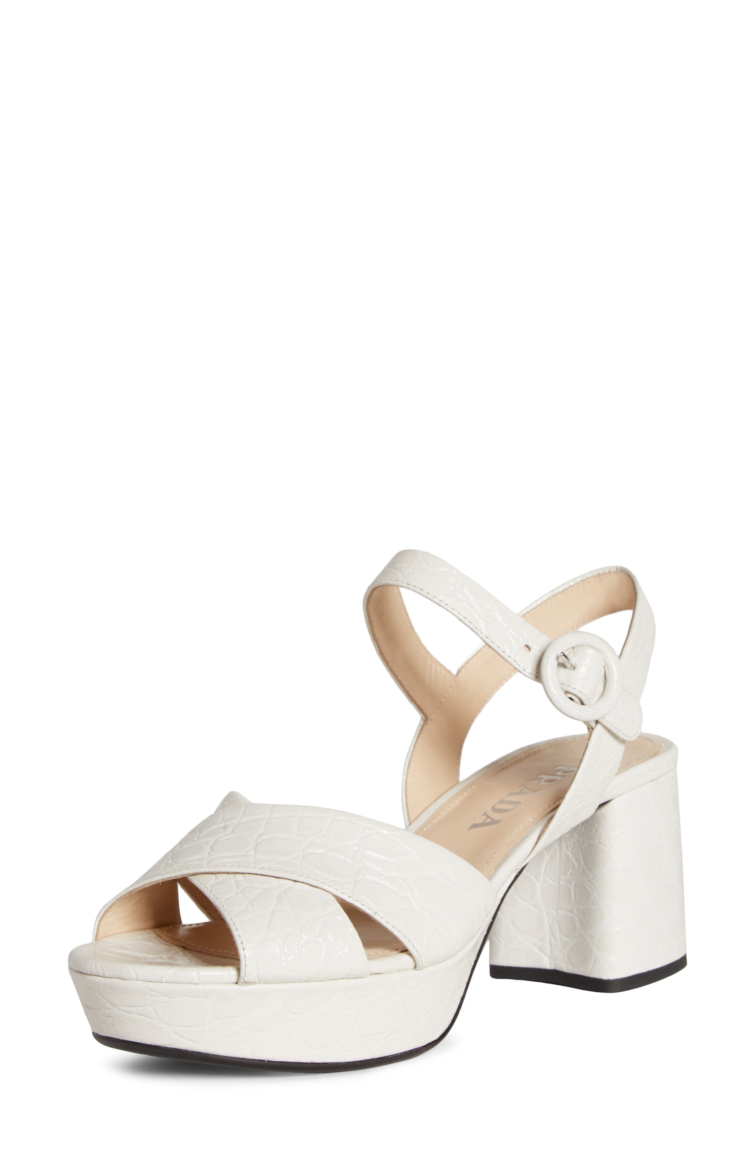 Prada Quarter Strap Platform Sandal, Main, color, 