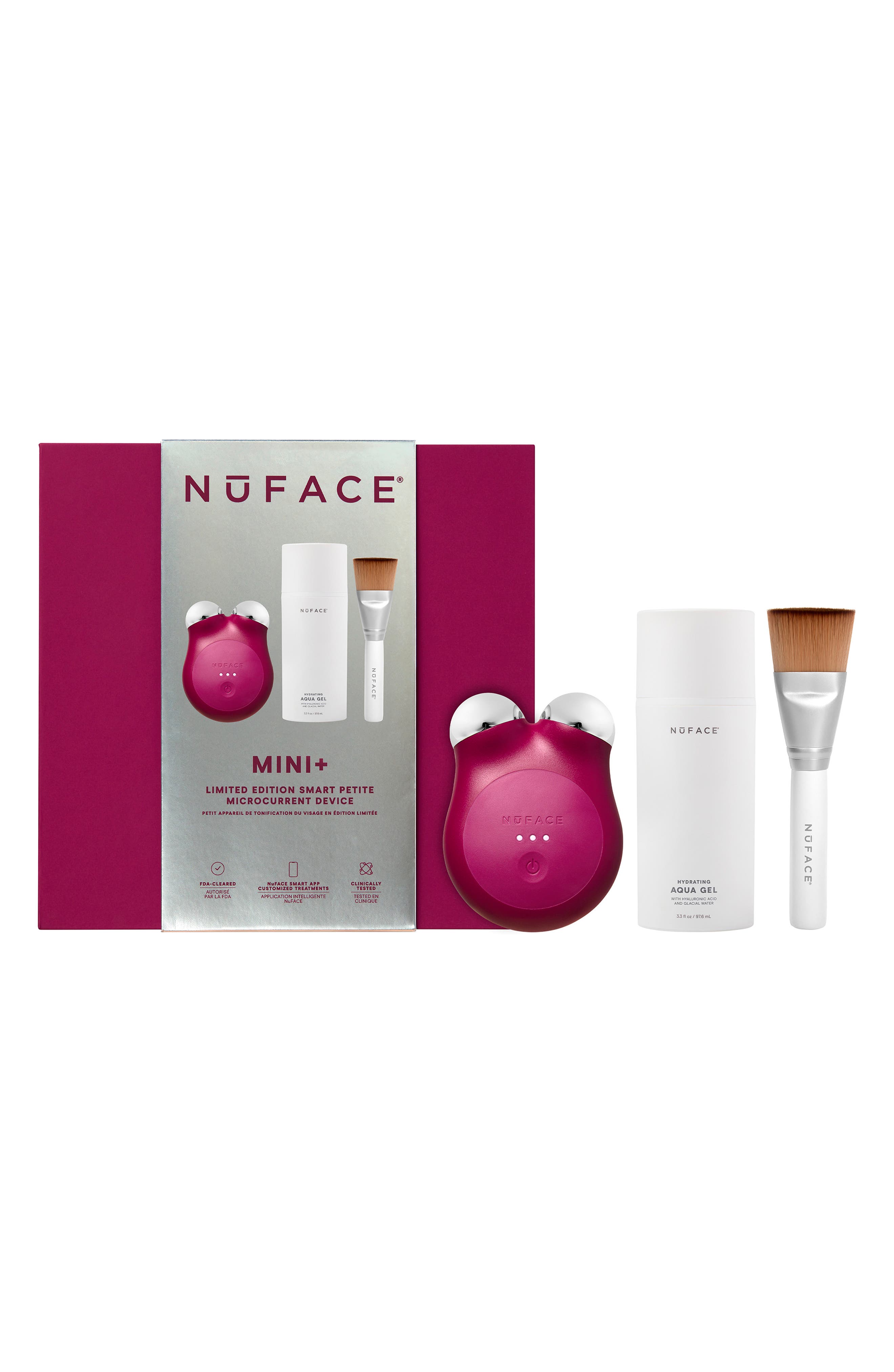 NuFACE® MINI+ Smart Facial Device Kit (Limited Edition) $325 Value in Velvet Rose 