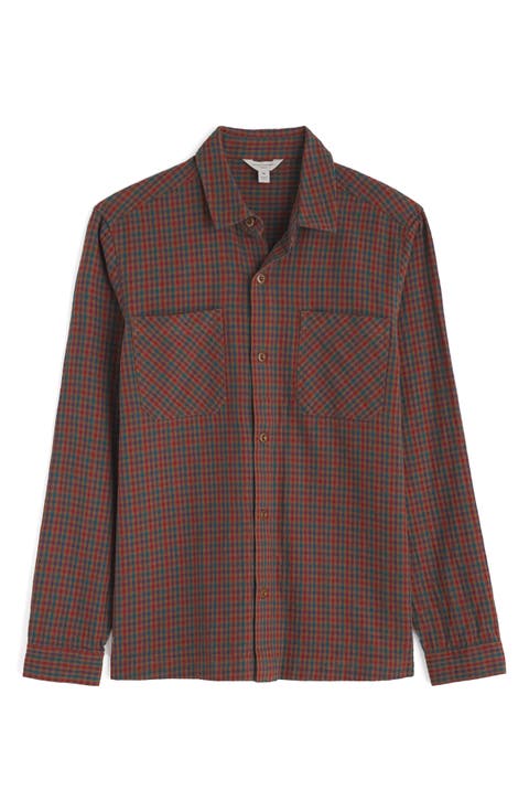 Rigging Check Textured Organic Cotton Button-Up Overshirt
