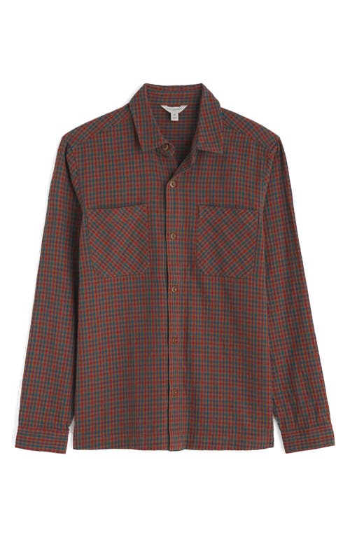Seasalt Cornwall Rigging Check Textured Organic Cotton Button-up Overshirt In Brown