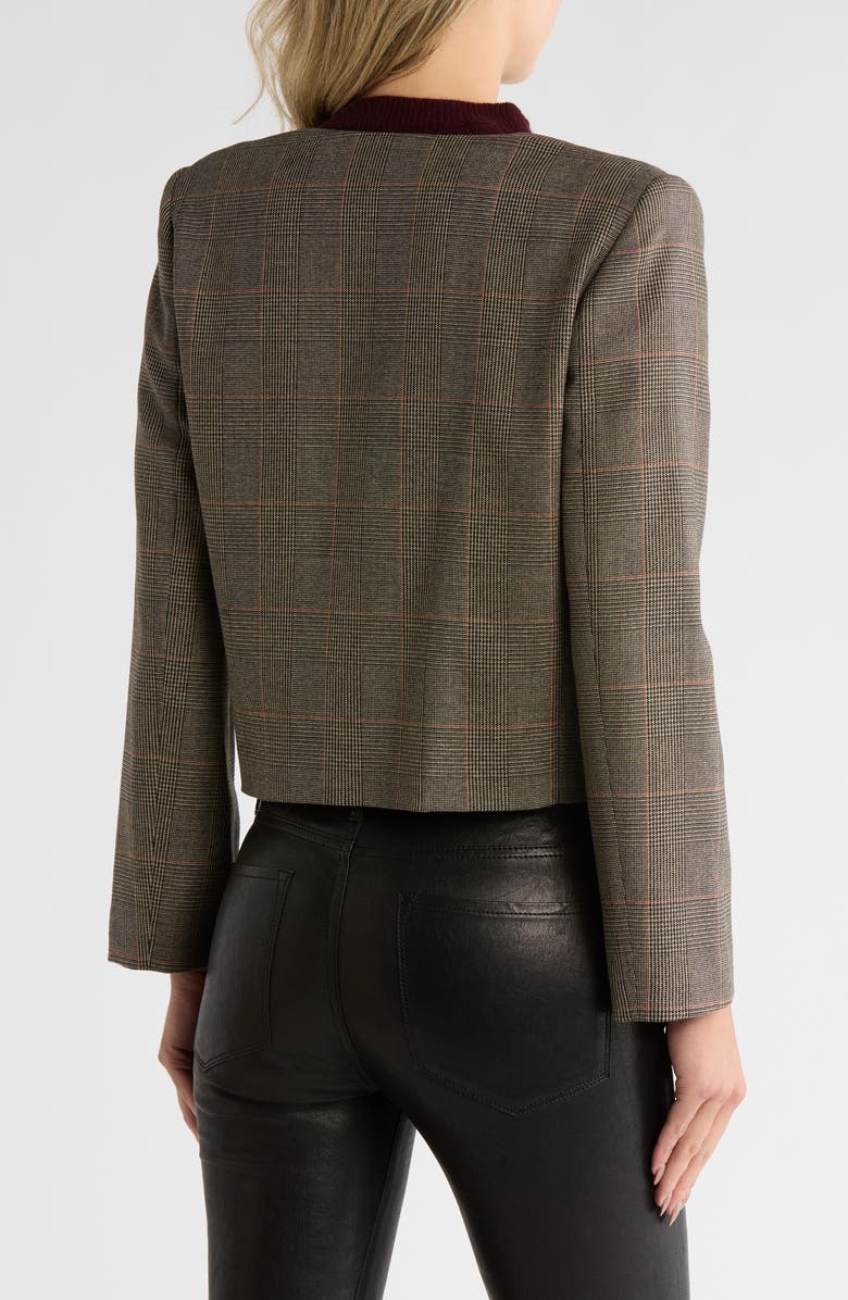 FRAME Plaid Collarless Jacket, Alternate, color, Brown Multi
