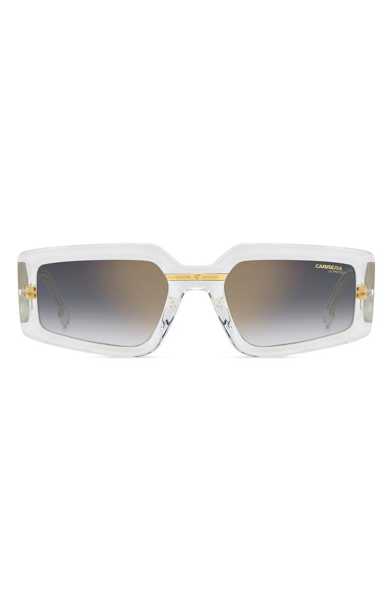 Carrera Eyewear Victory 55mm Square Geometric Sunglasses, Alternate, color, Crystal Gold/ Grey Sf Gd Sp