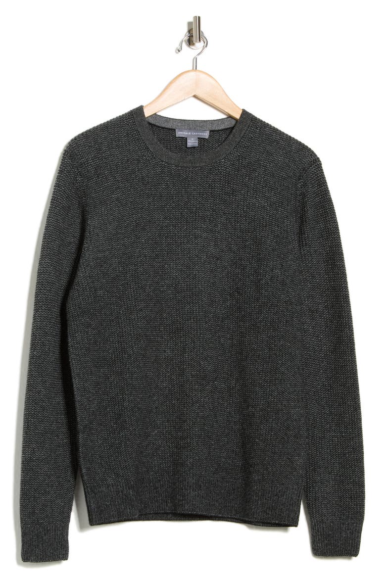 Feeder Stripe Cashmere Sweater, Alternate, color, BLACK