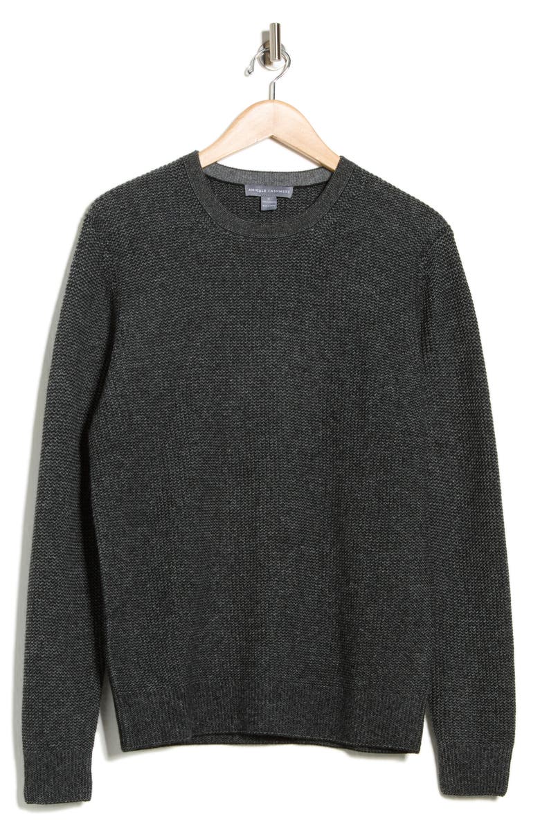 Amicale Feeder Stripe Cashmere Sweater, Alternate, color, Black