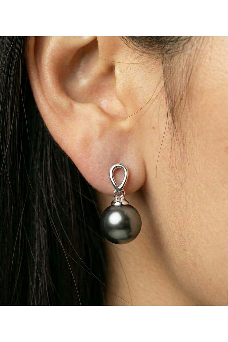 Tahitian South Sea Pearl Sherry Earrings, Alternate, color, White Gold