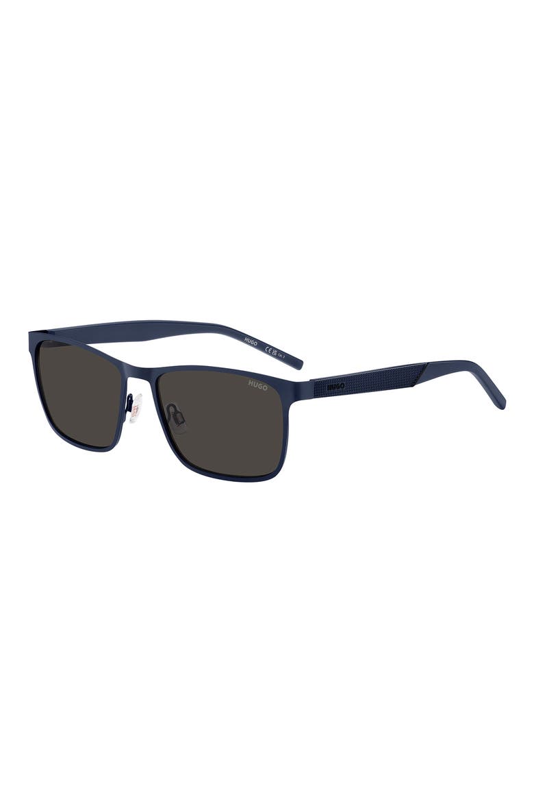 57mm Square Sunglasses, Alternate, color, MATTE BLUE