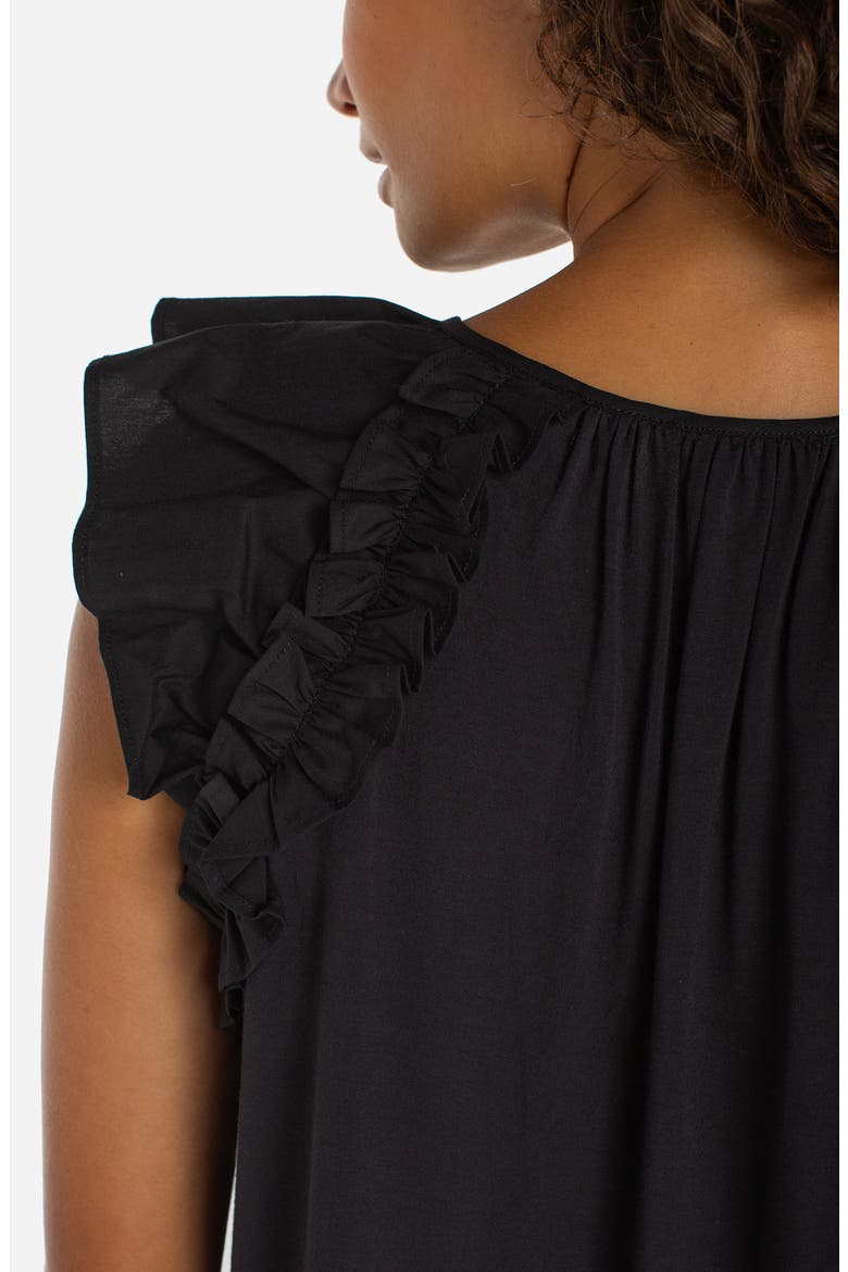 Ruffle ShoulderTop, Alternate, color, BLACK