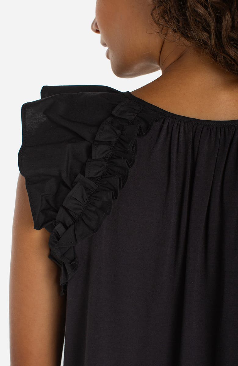 Liverpool Los Angeles Ruffle ShoulderTop, Alternate, color, Black