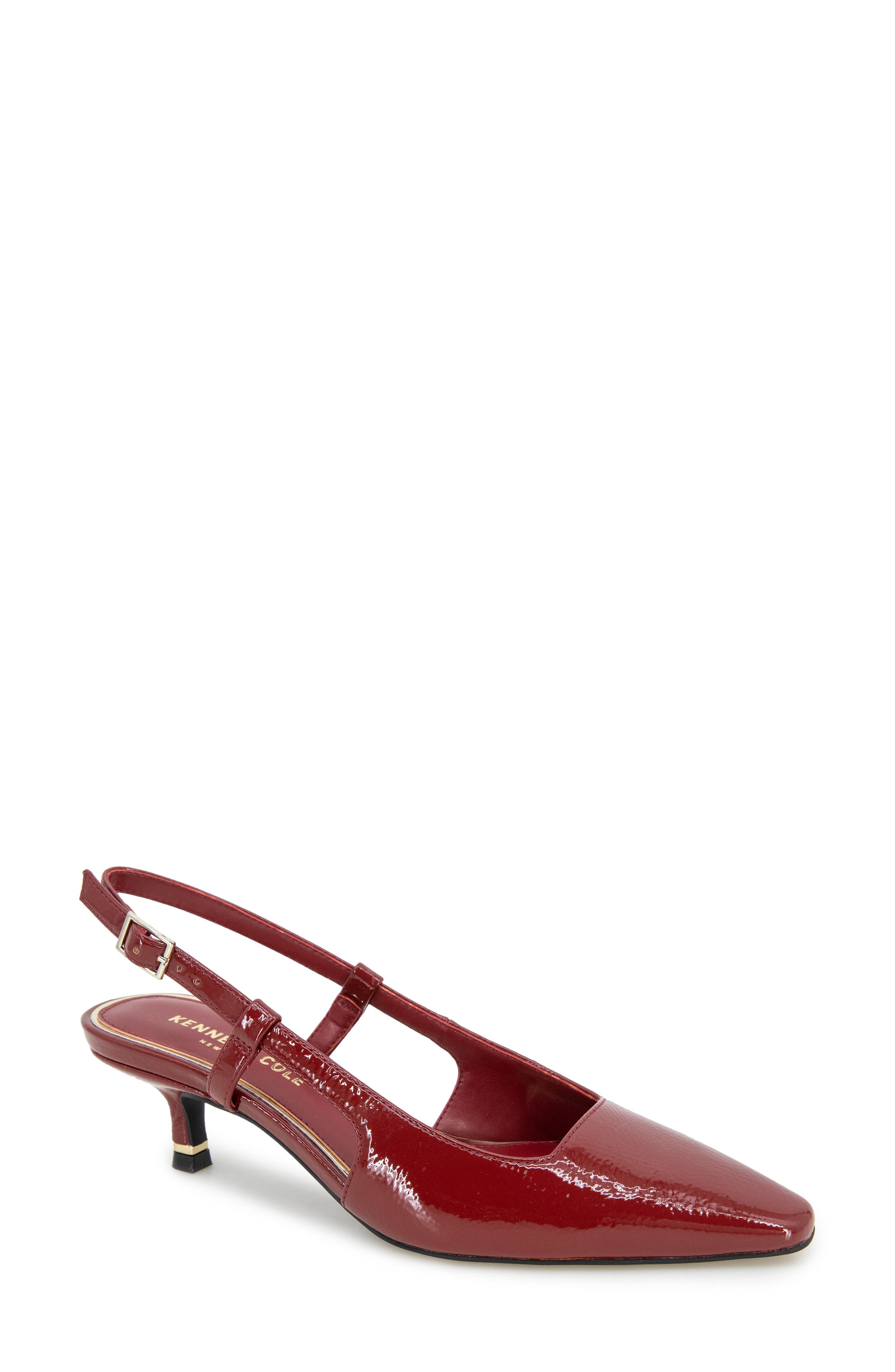 Kenneth Cole Martha Slingback Kitten Heel Pump, Main, color, Rio Red Patent