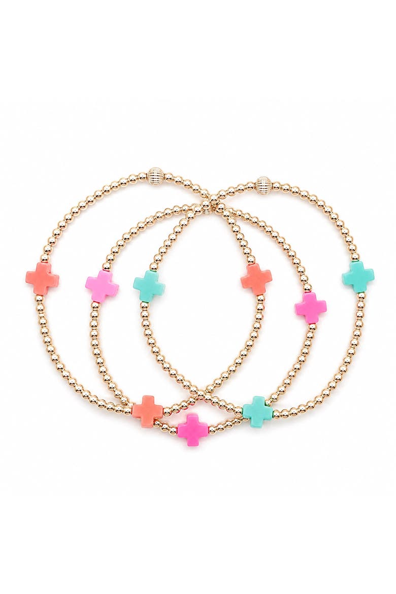 Halo Cross Bracelet, Alternate, color, Mint