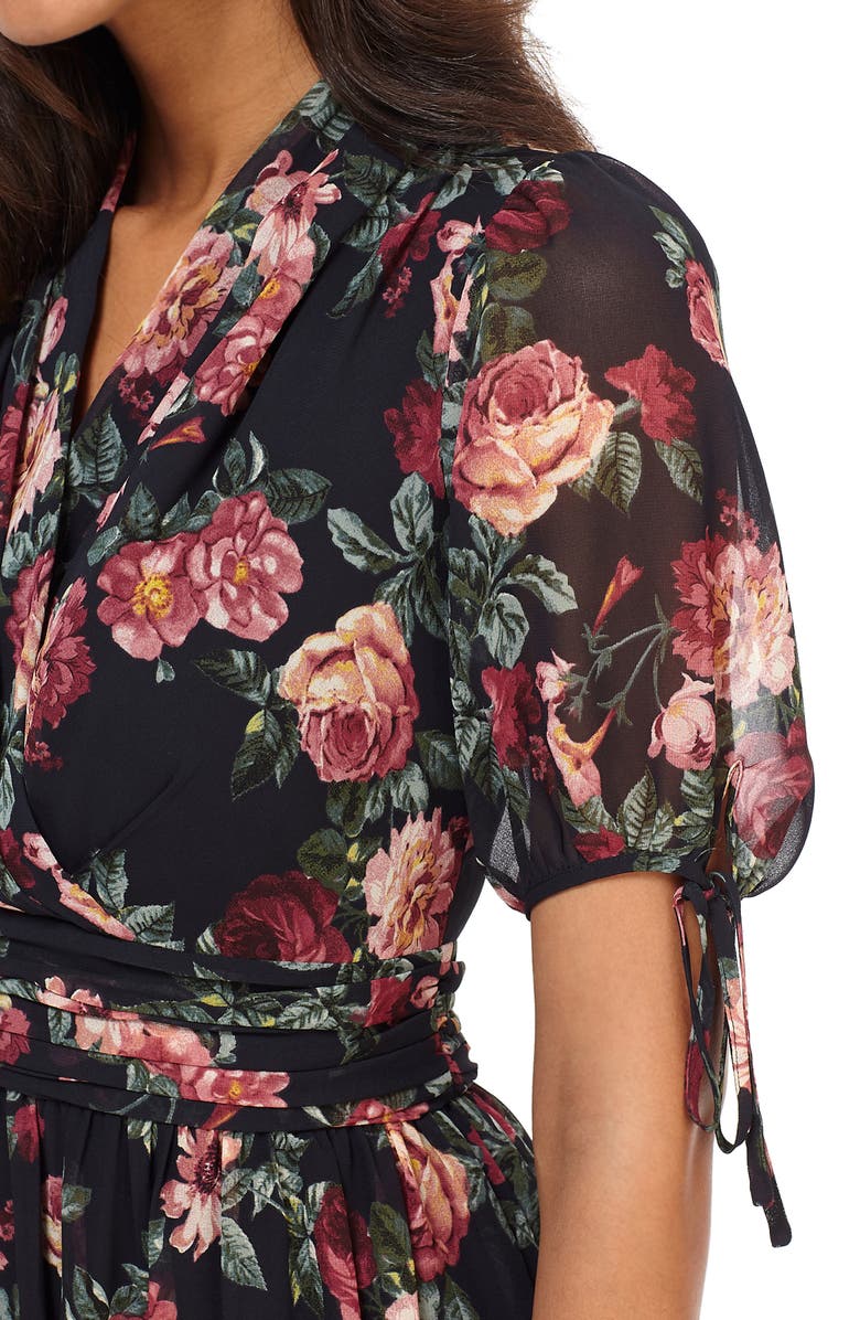 Gal Meets Glam Collection Ashlynn Floral Print Chiffon Maxi Dress, Alternate, color,