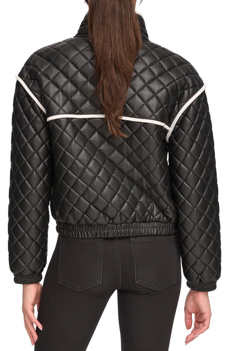 Andrew Marc Sport Quilted Faux Leather Bomber Jacket, Alternate, color, 