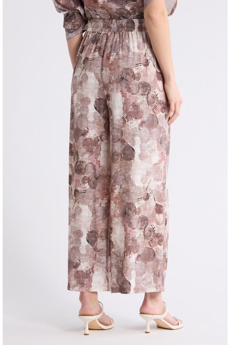 Abstract Print Pull-On Pants, Alternate, color, PINK
