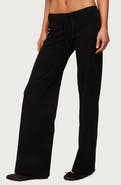 EDIKTED Claudia Stretch Cotton Straight Leg Drawstring Pants