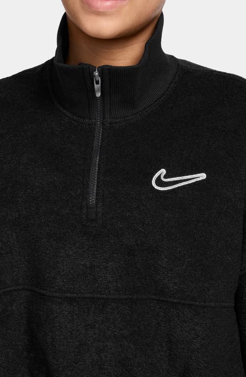 Nike Sportswear Big Kids' (girls') Long-sleeve Fleece Top In Black
