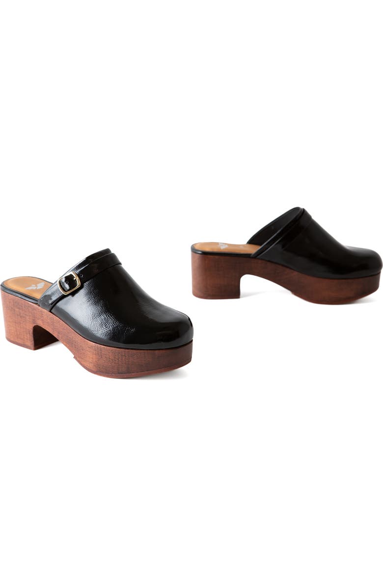 Fortress Abby Platform Clog, Alternate, color, Black Crinkle Patent