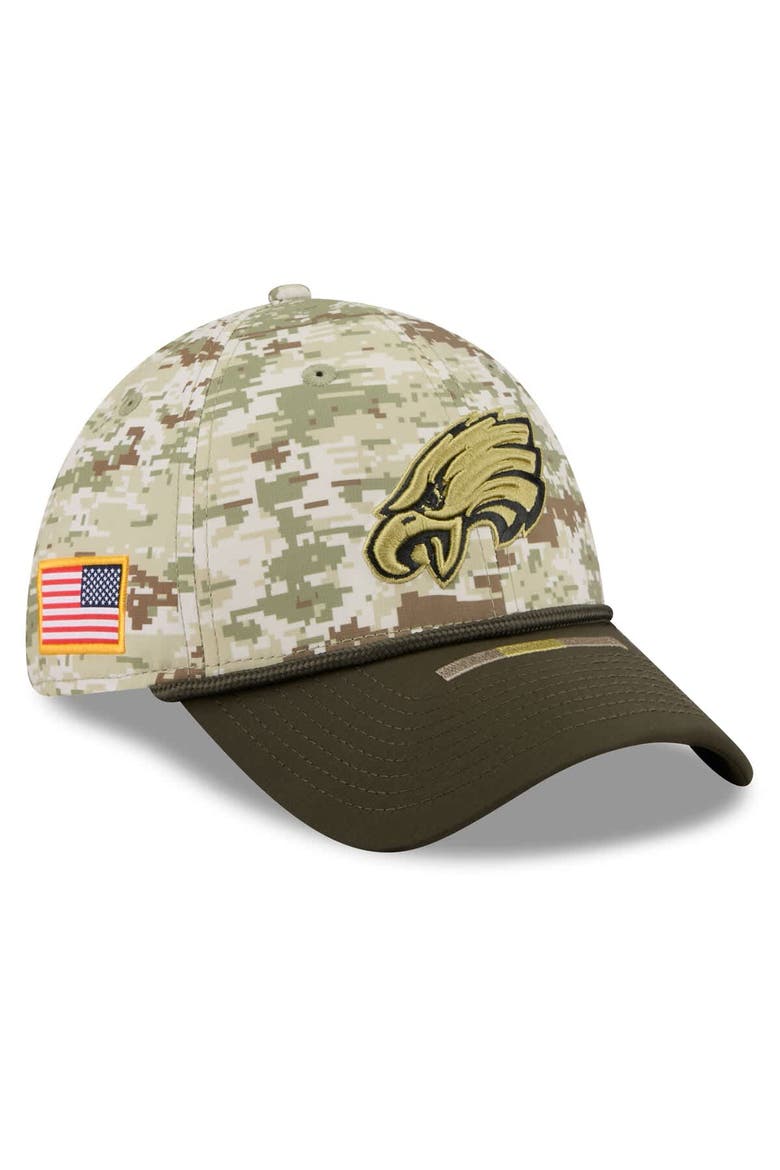 Men's New Era  Camo Philadelphia Eagles 2025 Salute to Service 39THIRTY Flex Hat, Main, color, Camo