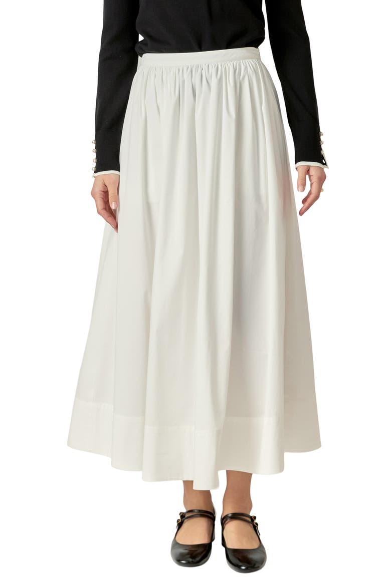 A-Line Cotton Blend Skirt, Main, color, WHITE
