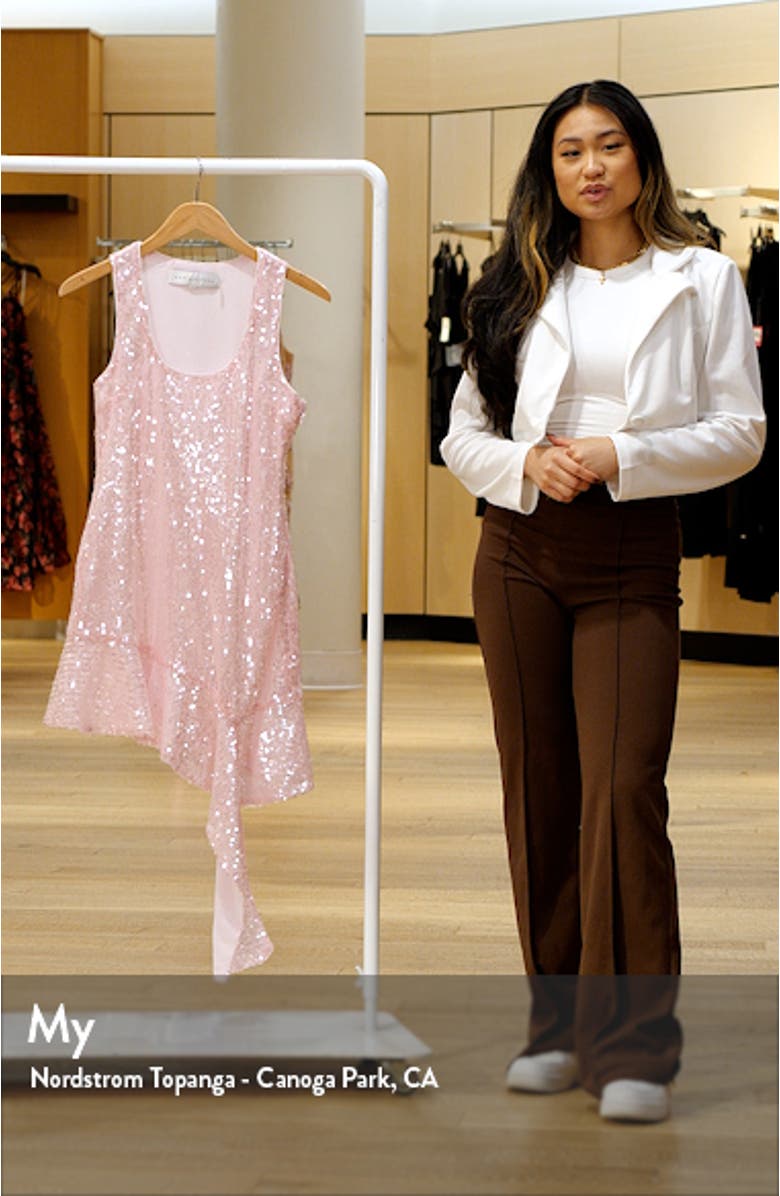 Sequin Cascade Ruffle Dress, sales video thumbnail