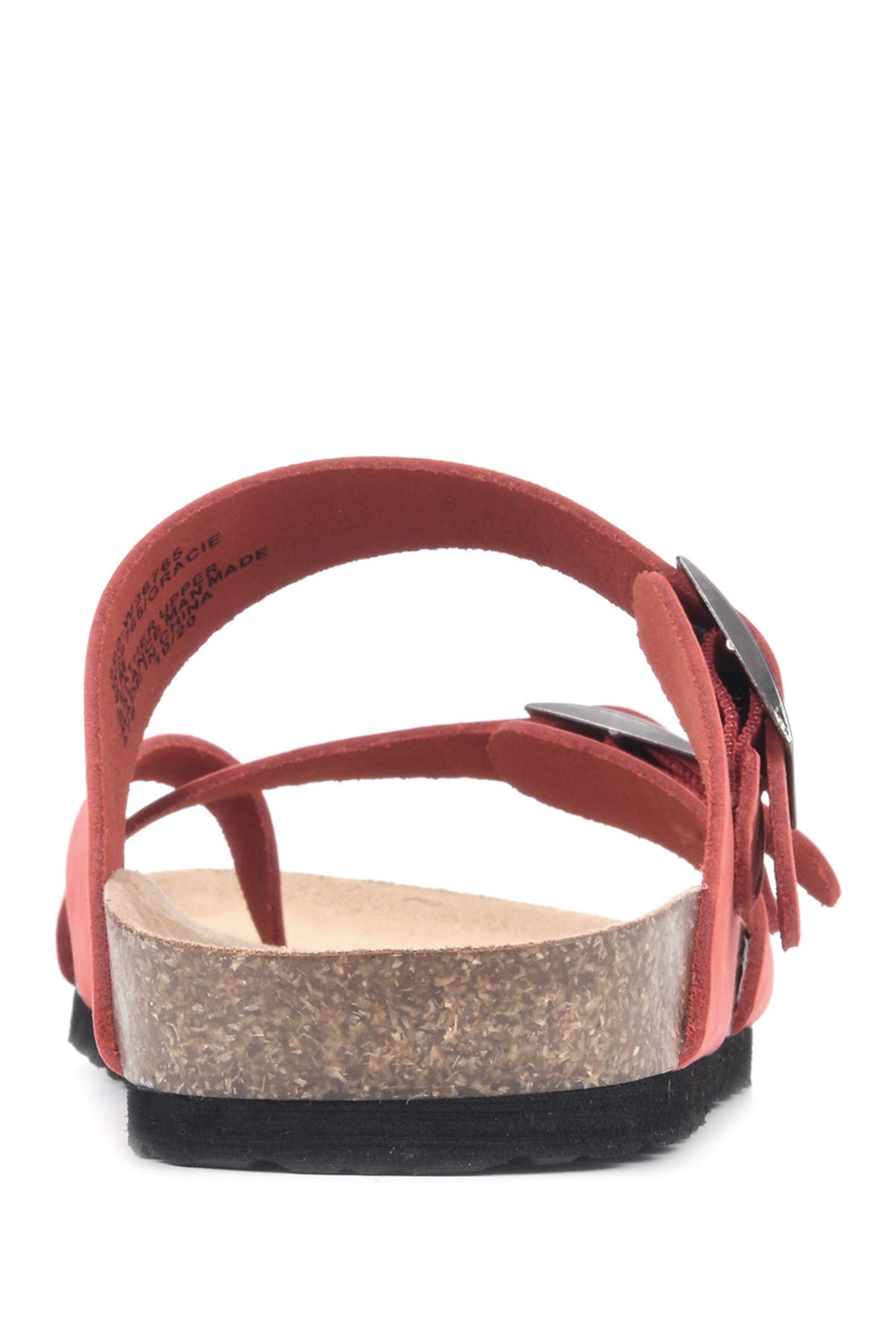 Gracie Double Buckle Sandal, Alternate, color, RED/LEATHER