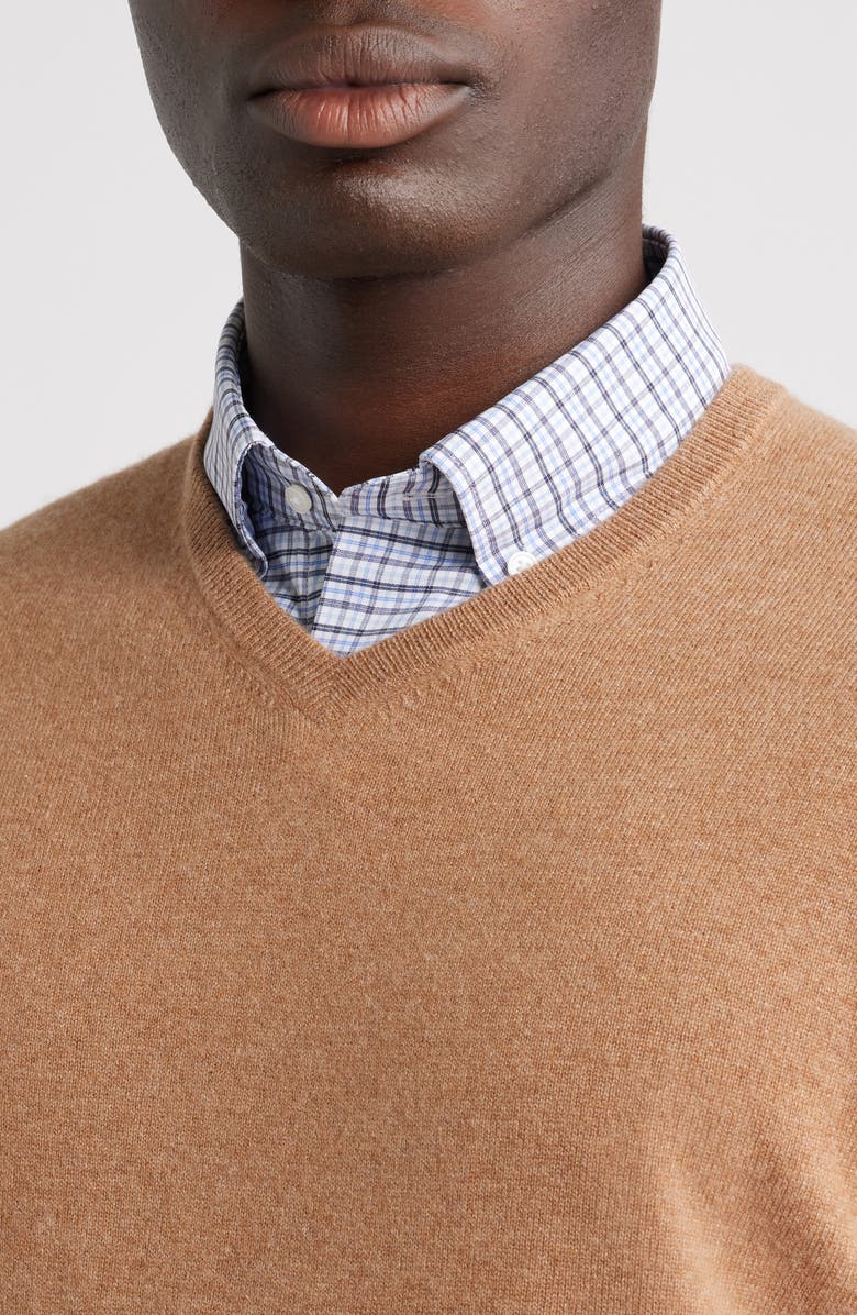 Peter Millar Crown Heritage Cashmere V-Neck Sweater, Alternate, color, British Tan