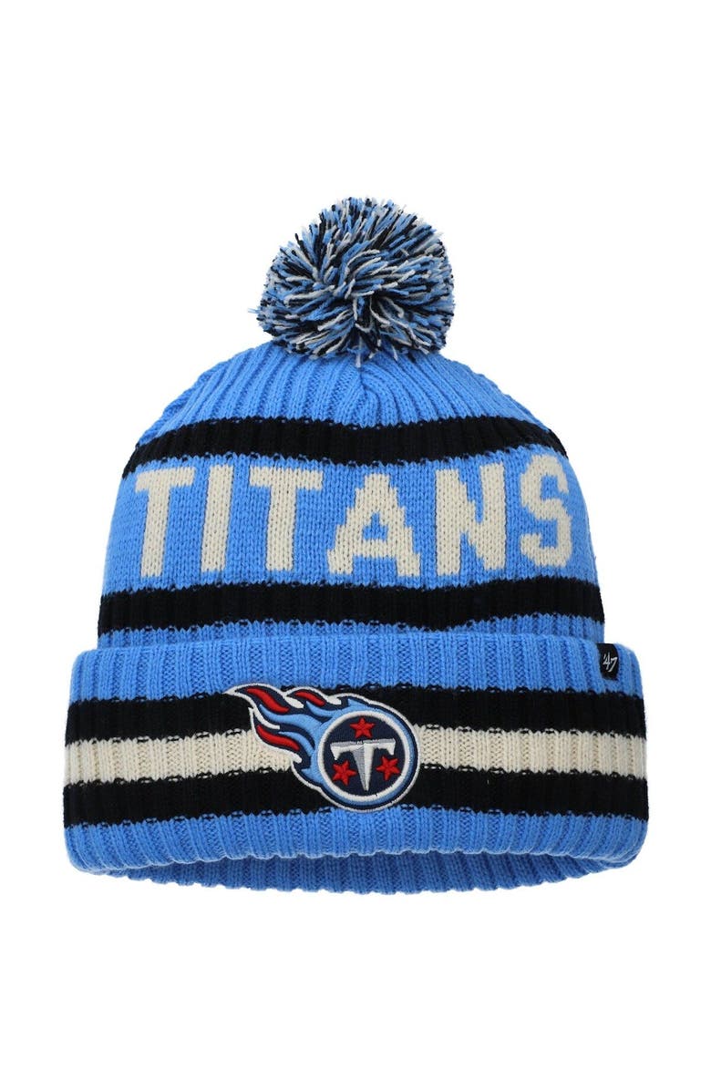 '47 Men's '47 Light Blue Tennessee Titans Bering Cuffed Knit Hat with Pom, Main, color, Light Blue