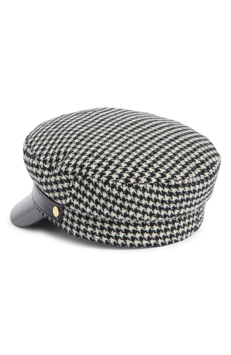 BCBG Houndstooth Skipper Cap, Alternate, color, Black