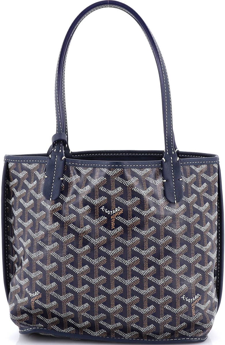 Pre-Owned Goyard Anjou Reversible Tote Coated Canvas Mini, Main, color, Blue