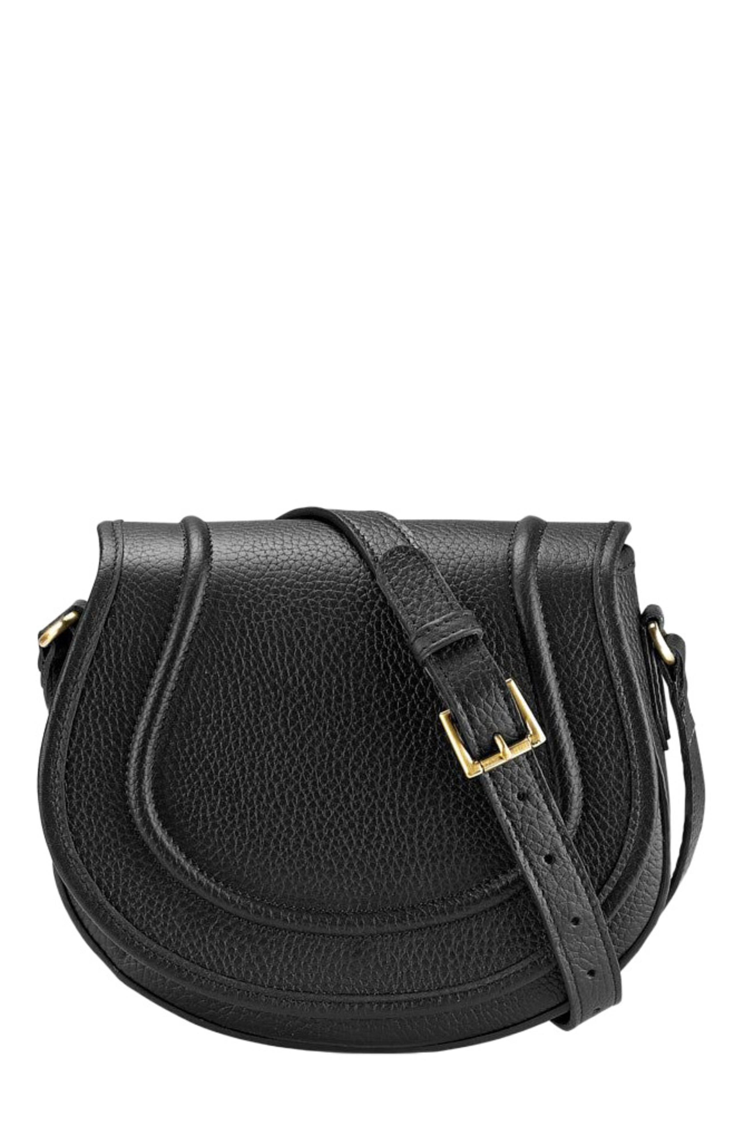 GiGi New York JENNI SADDLE BAG, Alternate, color, Black