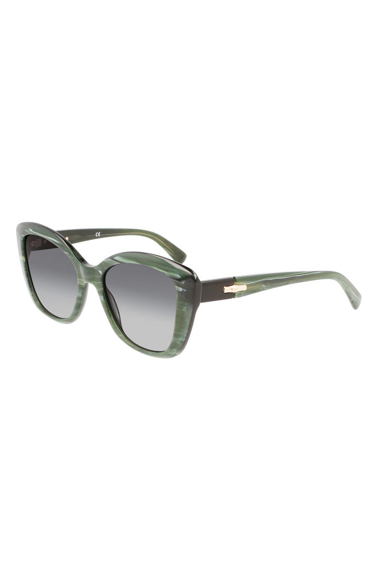 Longchamp Roseau 54mm Butterfly Sunglasses, Alternate, color, Green Malachite