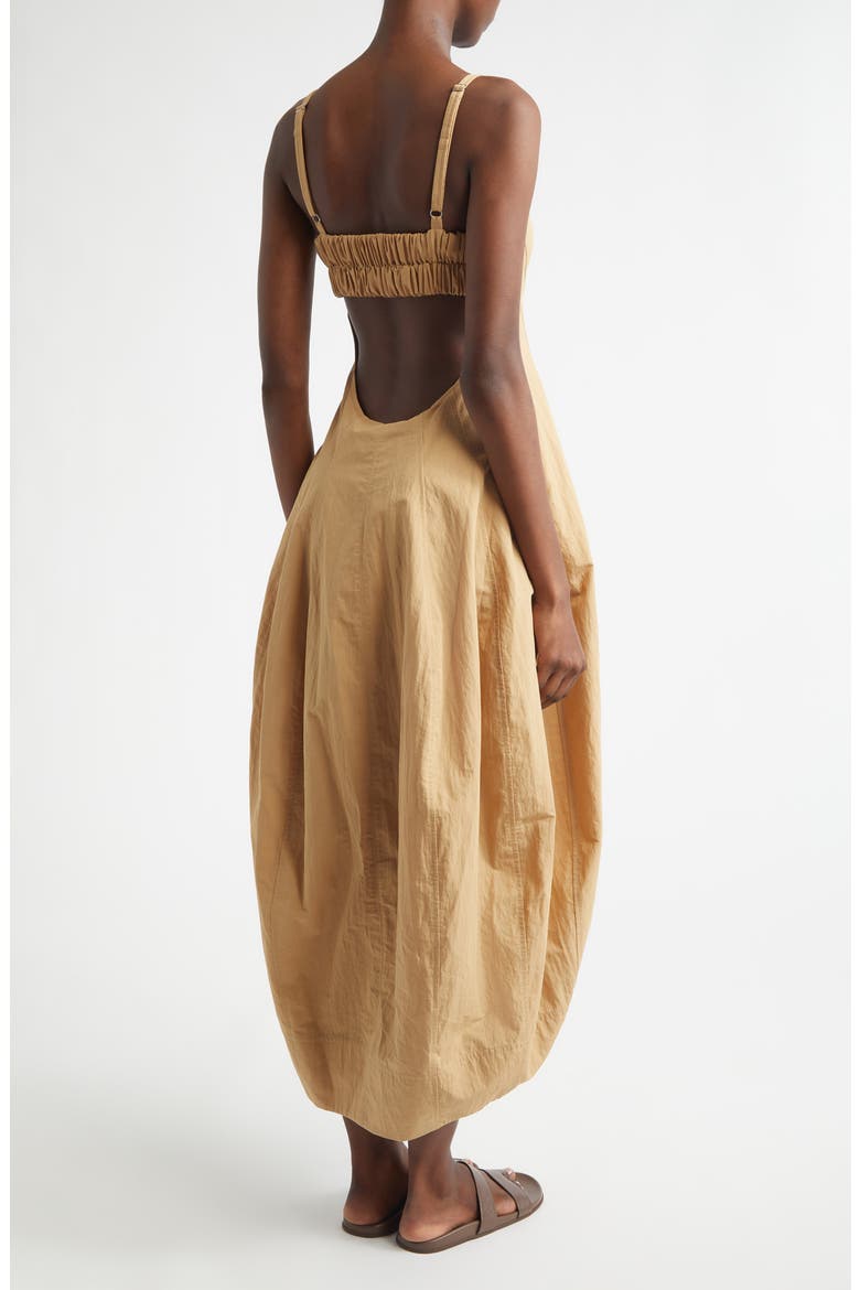 Nina Cotton Blend Barrel Dress, Alternate, color, SAND DUNE