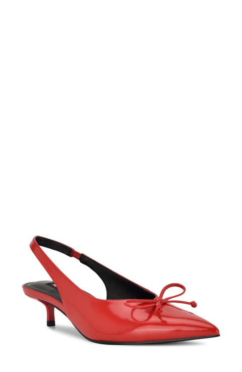 Evaa Slingback Pointed Toe Kitten Heel Pump (Women)