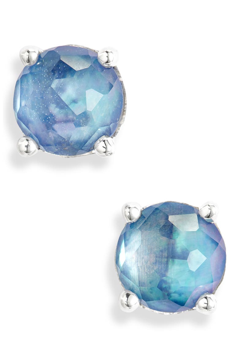 Rock Candy Mini Stud Earrings, Main, color, LAPIS/ PEARL