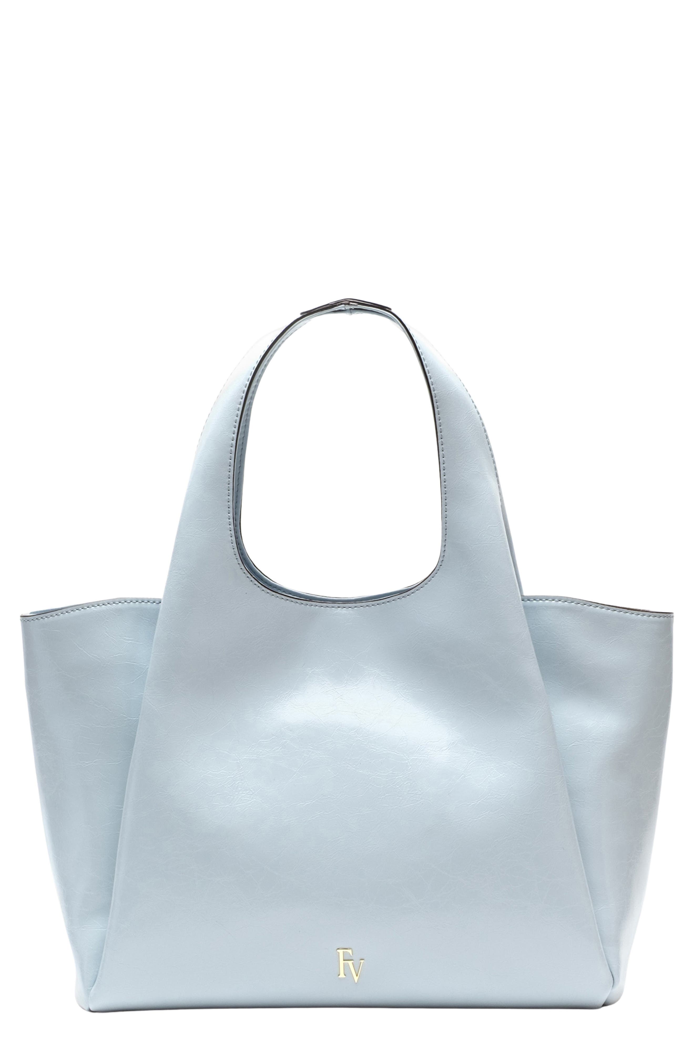 Portia Leather Satchel, Main, color, LIGHT BLUE